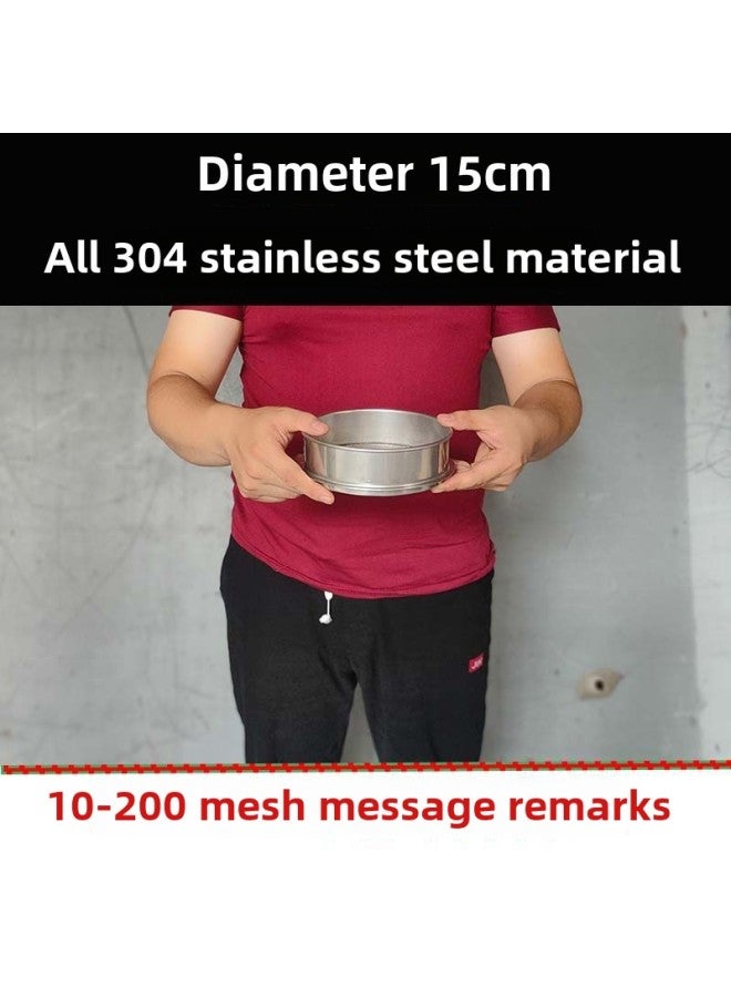 Postage 10-60CM Flour Sieve 10-200 Mesh Thickened 304 Stainless Steel Screen Standard Yellow One-Specification:All 304 Stainless Steel Diameter 15cm★-Colour:120 Mesh (0.125 Mm) Toner Carrier★ - Image 1
