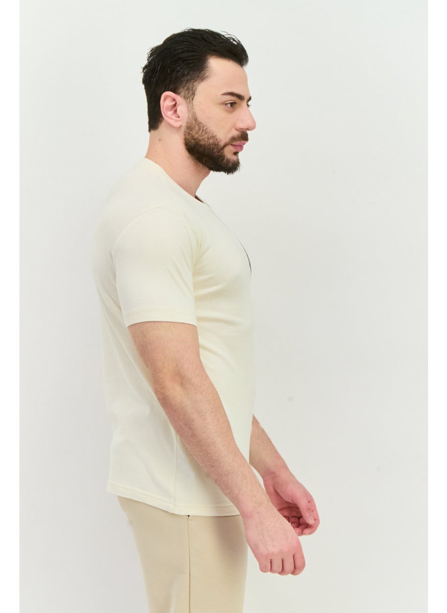 Champion Men Sportswear Fit Short Sleeve Outdoor T-Shirt, Beige  - Image 2