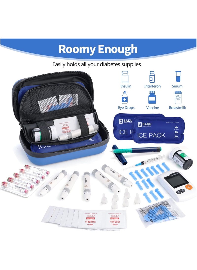Badu 24h Insulin Cooler Travel Case TSA Approved Refrigerated Medicine Cooler for Travel w/Thermometer Temperature Display Diabetic Travel Case Bag w/2 Reusable Ice Packs for Daily Life Trip  - Image 4