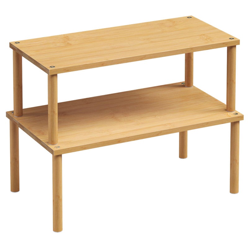 VERTORGAN Cabinet Organizer Shelf(Set of 2),Kitchen Counter Shelves,Bamboo Stackable Expandable Spice Rack Countertop(Large) - Image 1