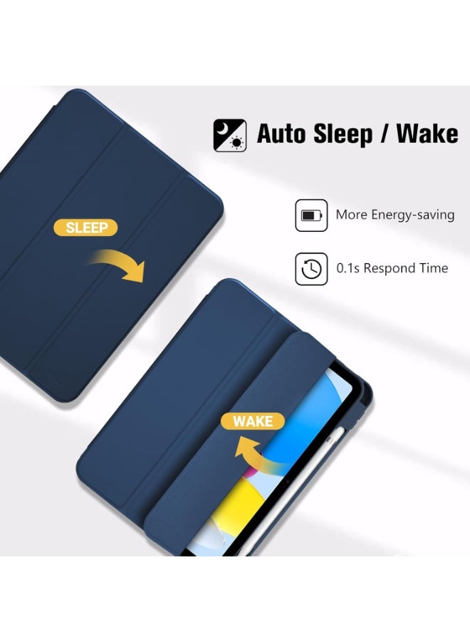 تيجو حافظة لأجهزة الآيباد (A16) الجيل الحادي عشر (A16) الجيل الحادي عشر مقاس 11 بوصة 2025/ آيباد الجيل العاشر 10.9 بوصة 2022 مع حامل قلم رصاص، غطاء هجين مع ظهر من مادة TPU الناعمة، يدعم معرف اللمس، إيقاظ/سكون تلقائي - Image 4