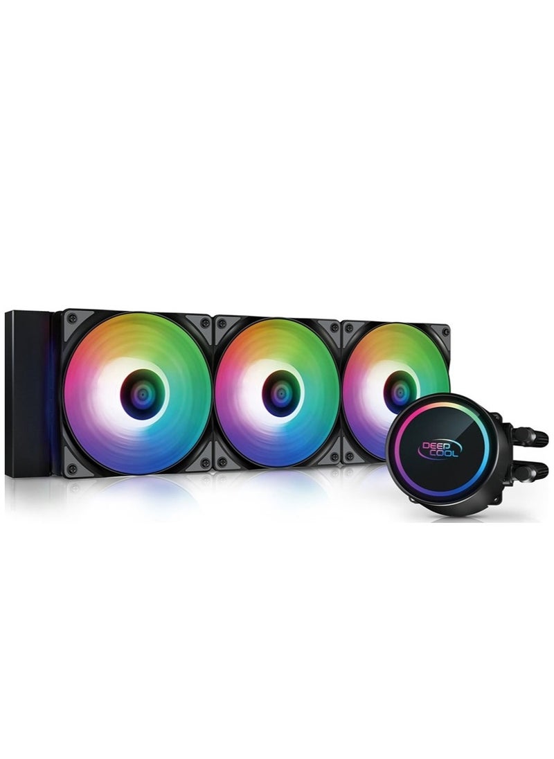 Deepcool Gammax L360 A-RGB WH AIO Liquid Cooler, 500-1800 RPM Fan Speed, 69.34 CFM Airflow, Hydro Bearing, 4 Pin PWM Fan Connector, 12 VDC Rated Voltage, Black | DP-H12CF-GL360-ARGB - pzsku/Z4EB7E47363A4FB072079Z/45/_/1717599167/648ab5ea-5f8e-4656-a767-30049ff7d46f