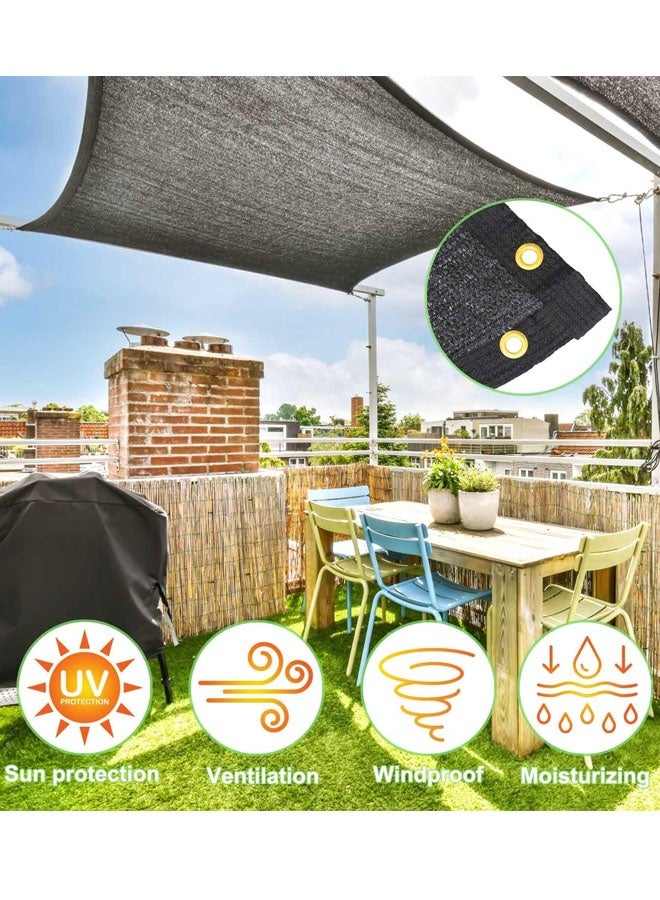 Sunshade Sail, Sunshade Net, Thickened And Encrypted Sunscreen Net, Sunscreen And Heat Insulation Black Net Suitable For Courtyard And Outdoor, Sunshade And Sunscreen Cloth Of Various Sizes - Image 1