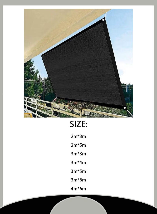 Sunshade Sail, Sunshade Net, Thickened And Encrypted Sunscreen Net, Sunscreen And Heat Insulation Black Net Suitable For Courtyard And Outdoor, Sunshade And Sunscreen Cloth Of Various Sizes - Image 2