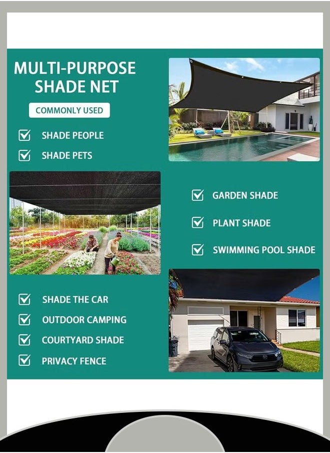 Generic Sunshade Sail, Sunshade Net, Thickened And Encrypted Sunscreen Net, Sunscreen And Heat Insulation Black Net Suitable For Courtyard And Outdoor, Sunshade And Sunscreen Cloth Of Various Sizes  - Image 3