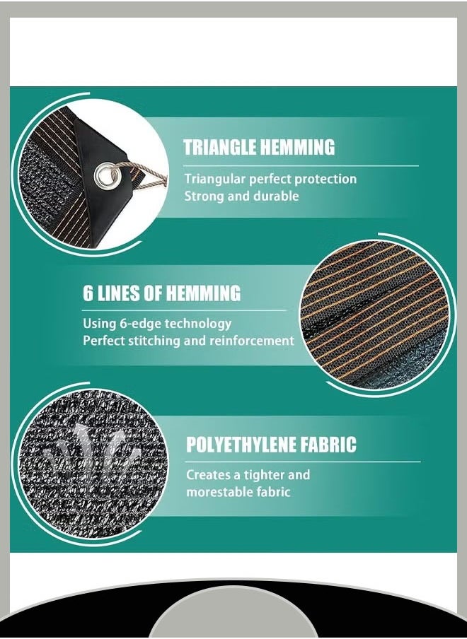 Generic Sunshade Sail, Sunshade Net, Thickened And Encrypted Sunscreen Net, Sunscreen And Heat Insulation Black Net Suitable For Courtyard And Outdoor, Sunshade And Sunscreen Cloth Of Various Sizes  - Image 4
