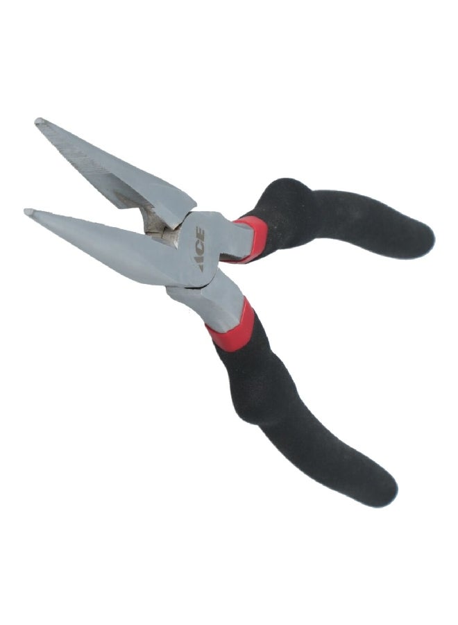 ACE Vinyl Grip Handle Long Nose Plier Silver and Black 15 cm 81-387  - Image 3