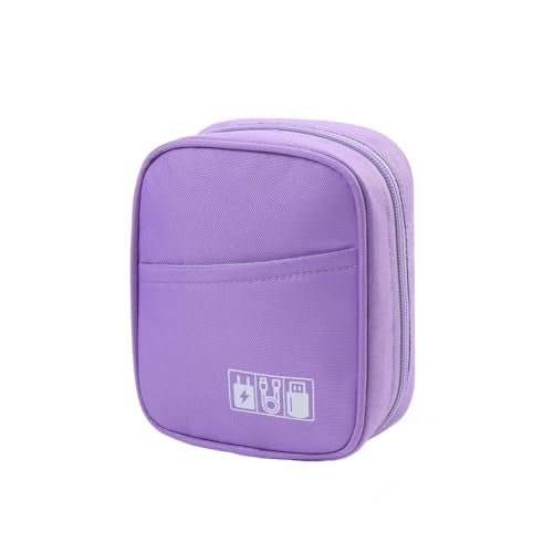 E-Tree ETree Storage Pouch for Small Electronics and AccessoriesTech BagElectronic Organizer Case Compatible with MacBook Laptop ChargerMouseCablesHubPower BankEarphoneToiletries Cosmetics Purple - Image 1