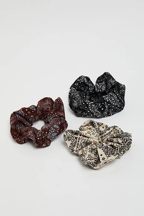 R&b 3 Pack Printed Scrunchies