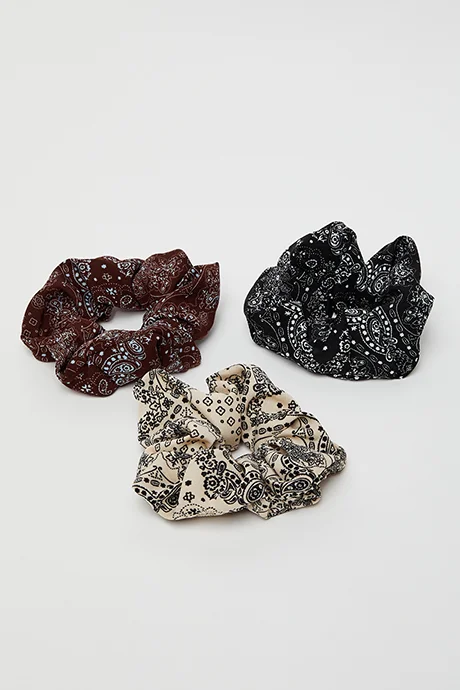 R&b 3 Pack Printed Scrunchies