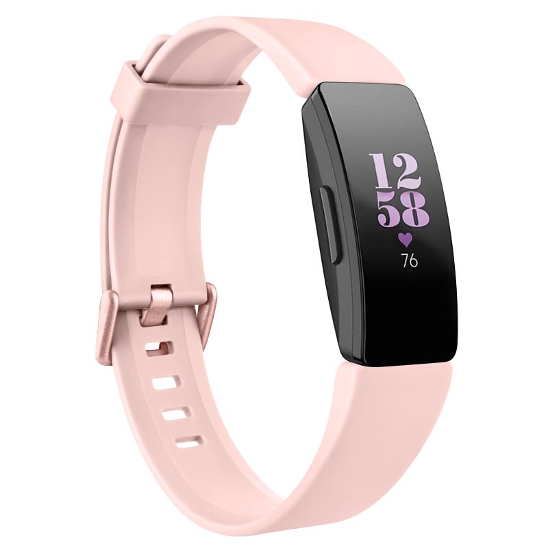 Tobfit Soft TPU Bands Compatible with Fitbit Inspire HR/Fitbit Inspire/Fitbit Ace 2 Bands, Sports Accessories Waterproof Wristbands Women Men, Pink Sand, Large - Image 1