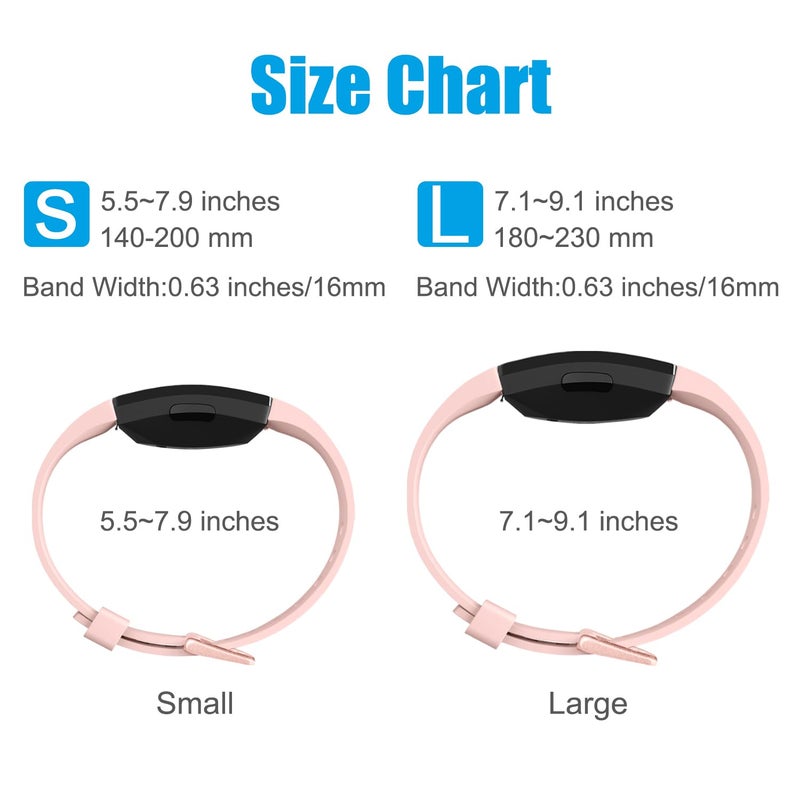 Tobfit Soft TPU Bands Compatible with Fitbit Inspire HR/Fitbit Inspire/Fitbit Ace 2 Bands, Sports Accessories Waterproof Wristbands Women Men, Pink Sand, Large - Image 4
