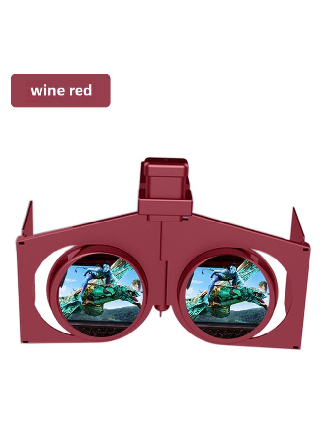 Folding VR Glasses V1 Gift Mini Mobile Phone 3D Virtual Reality BOX Panoramic Convenient Generation VR Glasses-Color:V1 Folded Red - Image 1