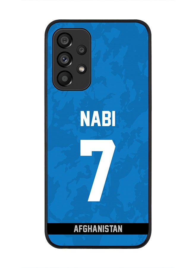 Stylizedd Rugged Black Edge Case for Samsung Galaxy A33 5G, Slim fit Soft Case Flexible Rubber Edges Thin Cover - Player Name - Mohammad Nabi, Jersey Number- 7 - Image 1