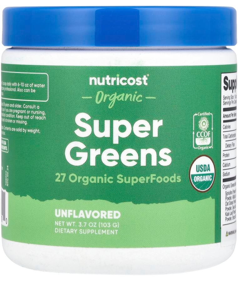 Organic Super Greens Unflavored 3.7 oz (103 g)