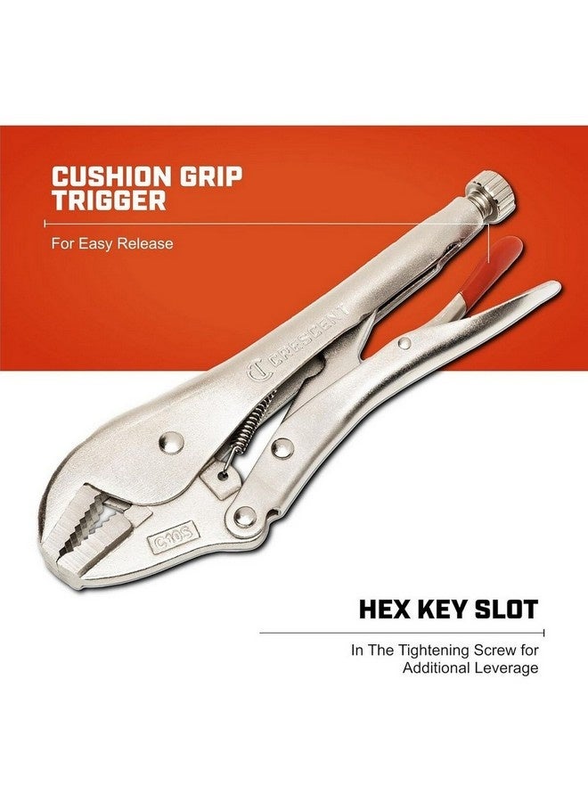 كريسنت زرادية بقفل فك مستقيم سبائك الفولاذ فضي 10 بوصة C10SVN-08 - Image 3