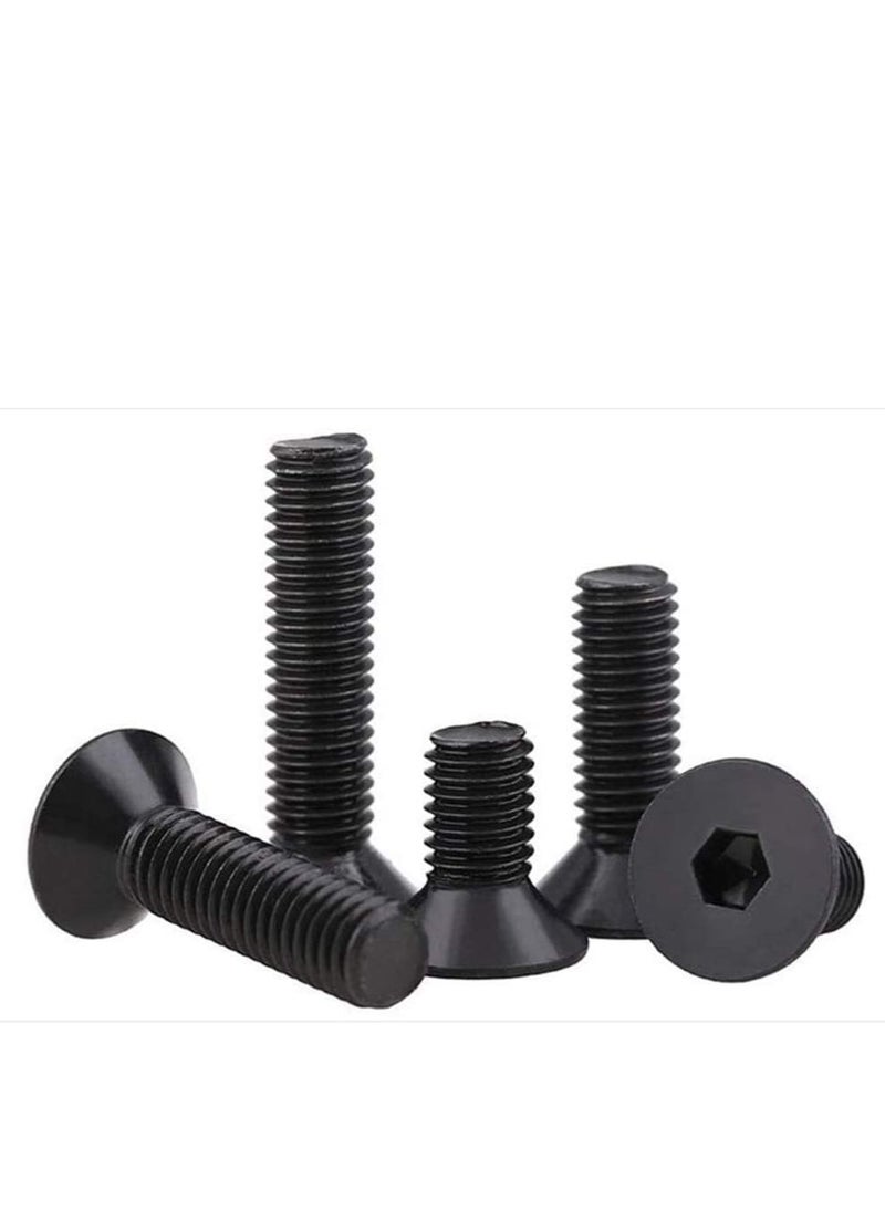 SYOSI - Cap Screws 50 Piece Socket Screw Set M2 M2.5 M3 M4 M5 M6 M8 Flat Head Countersunk Head Black Grade Alloy Steel Hex Socket Head Cap Screw Screws Fastener (Size: 20Mm Type: M6) - Image 1