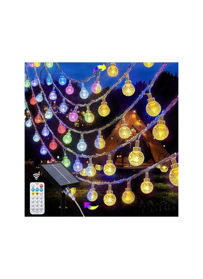 The Bros Solar Ball Lights,50LED 31Ft/9m Garden Lights,11 Mode Indoor/Outdoor String Lights,Solar and USB Charging,2 Light modes Warm white & RGB with Remote control,for Garden Home Party  - Image 2