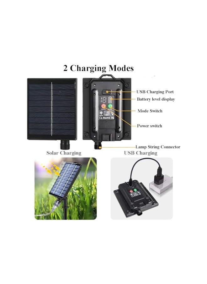 The Bros Solar Ball Lights,50LED 31Ft/9m Garden Lights,11 Mode Indoor/Outdoor String Lights,Solar and USB Charging,2 Light modes Warm white & RGB with Remote control,for Garden Home Party  - Image 5