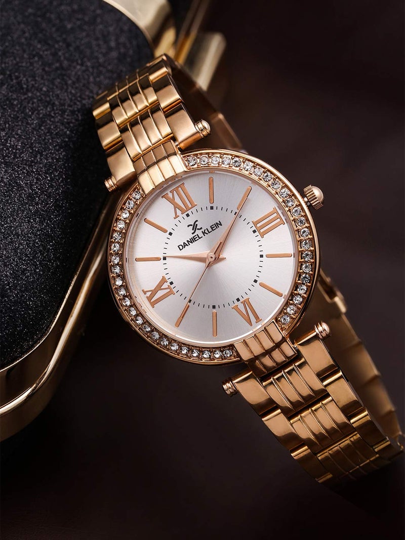 Daniel Klein Metal Analog Silver Dial Women's Watch-Dk11138-2 - Image 2