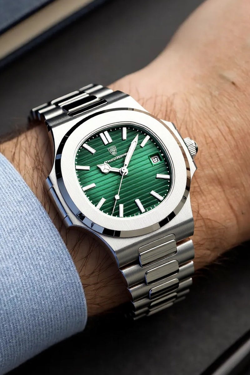 پوداجار ساعة الرجل ساعة رجالية مضيئة مقاومة للماء كوارتز - 41 ملم - Image 2