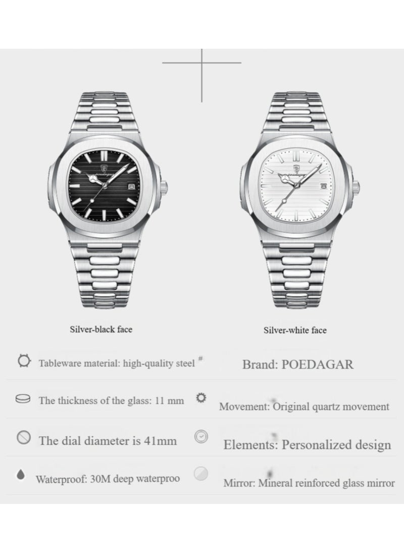 POEDAGAR - Man Watch Waterproof Luminous Men's Watch Quartz-40.5mm - Image 1