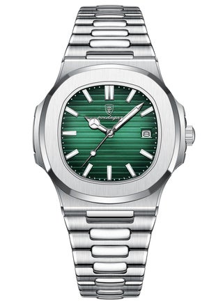 Silver shell green steel belt model
