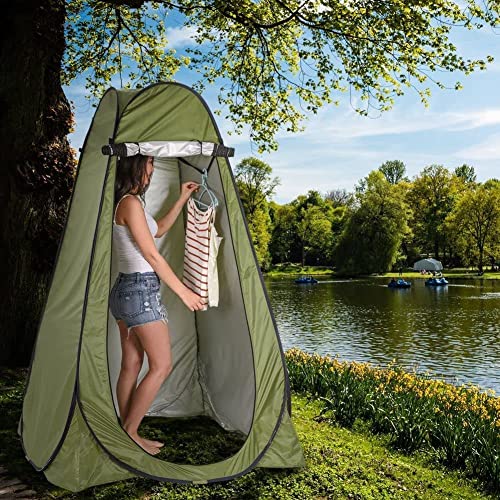 Harions Camping and Outdoor Tent for Cloth Changing Shower Picnic Portable Camp Toilet Tent (Polyester,190 cm, 1 Person) (Green) - Image 4