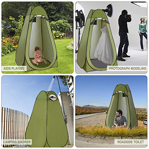 Harions Camping and Outdoor Tent for Cloth Changing Shower Picnic Portable Camp Toilet Tent (Polyester,190 cm, 1 Person) (Green) - Image 5