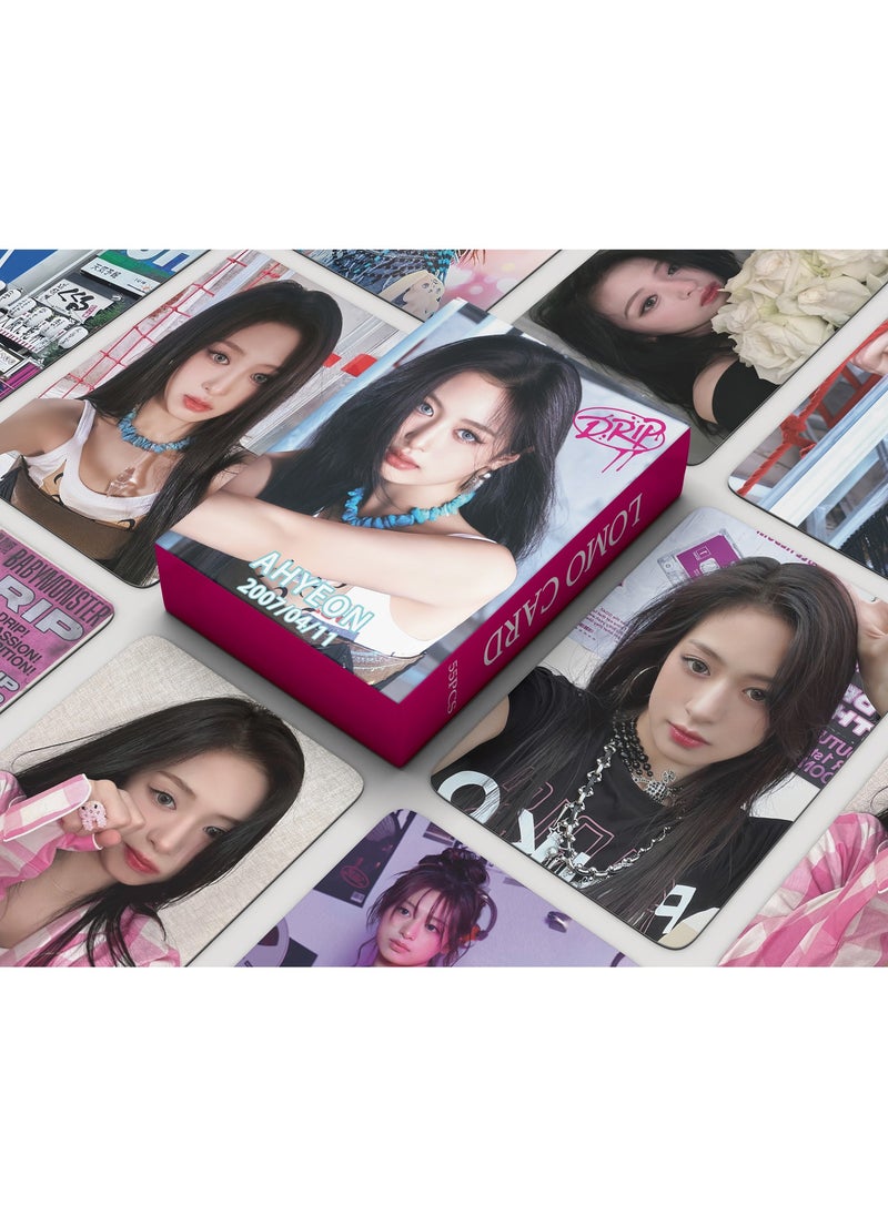 EHOME - 55Pcs BABYMONSTER AHYEON Photo Card Album  DRIP Lomo Card - Image 1