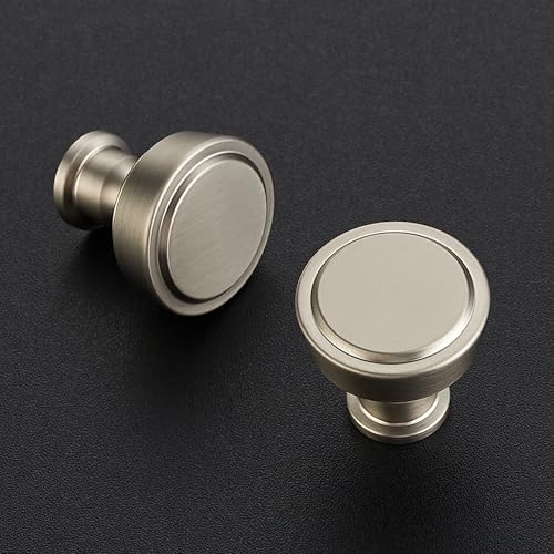 Ravinte 20 Pack Brushed Nickel Kitchen Cabinet Knobs Single Hole Round Dresser Knobs Cabinet Hardware for Kitchen Dresser Drawers - Image 3