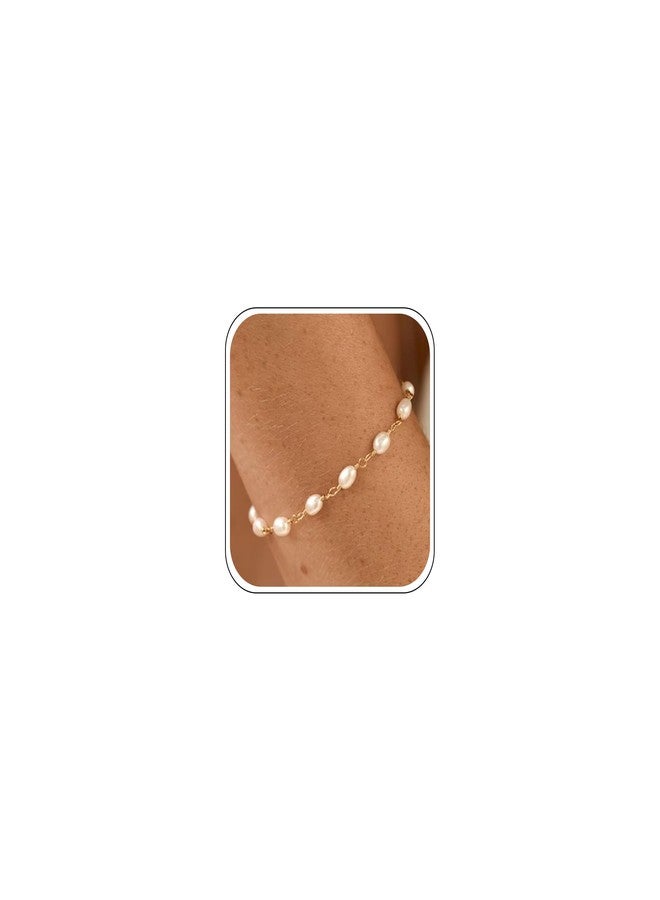 YANCHUN Pearl Bracelets for Women Pearl Beaded Bracelet Stack Dainty Gold Chain Jewelry Gifts Birthday Gifts for Women Friends - Image 1