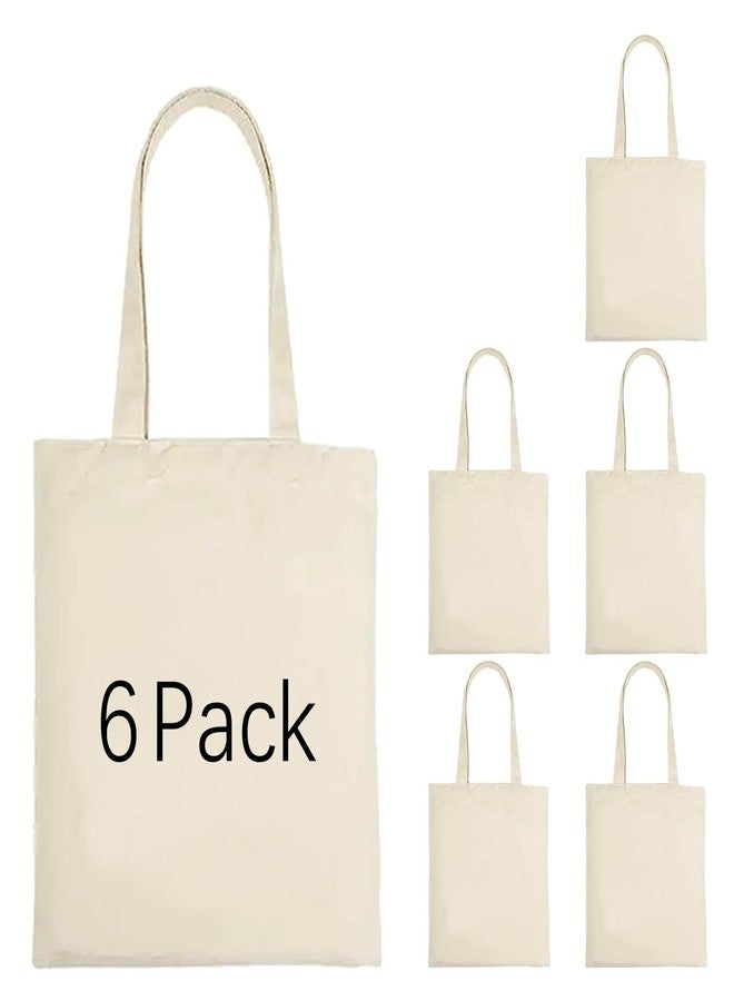 ORJ Sublimation blank canvas bags bulk,Polyester Tote Bags for Sublimation, 6 PCS 13 x 15 Inch Blank Canvas Tote Bags DIY custom Shopping Bag - Image 1
