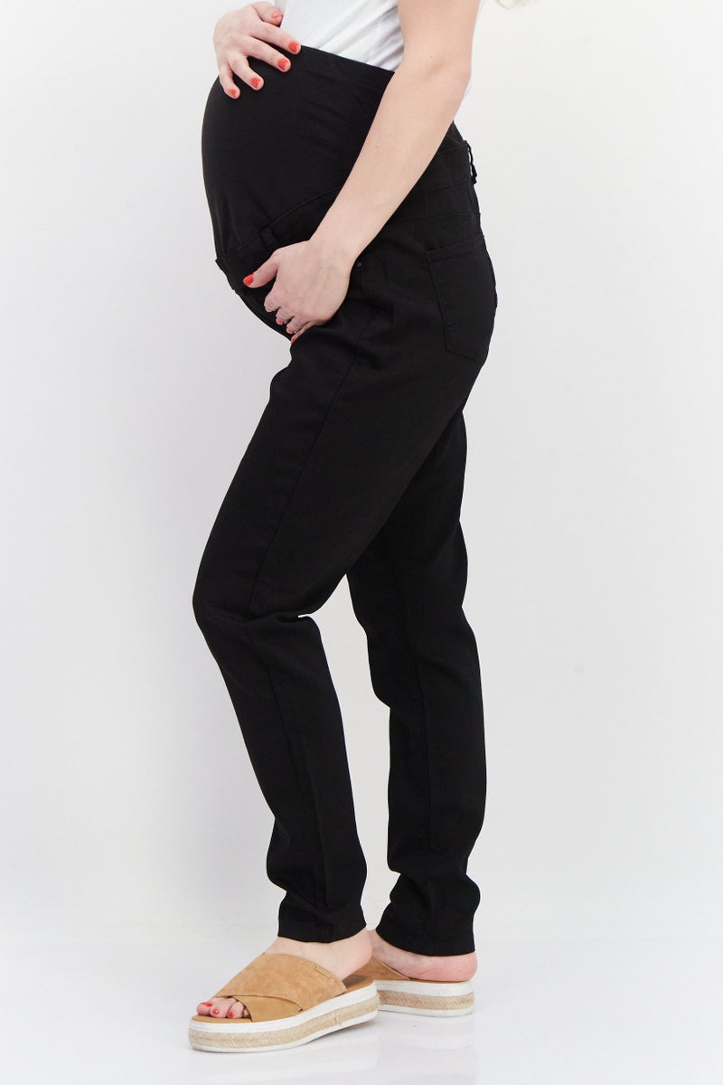 DOROTHY PERKINS Maternity Regular Fit High Rise Stretchable Denim, Black  - Image 3