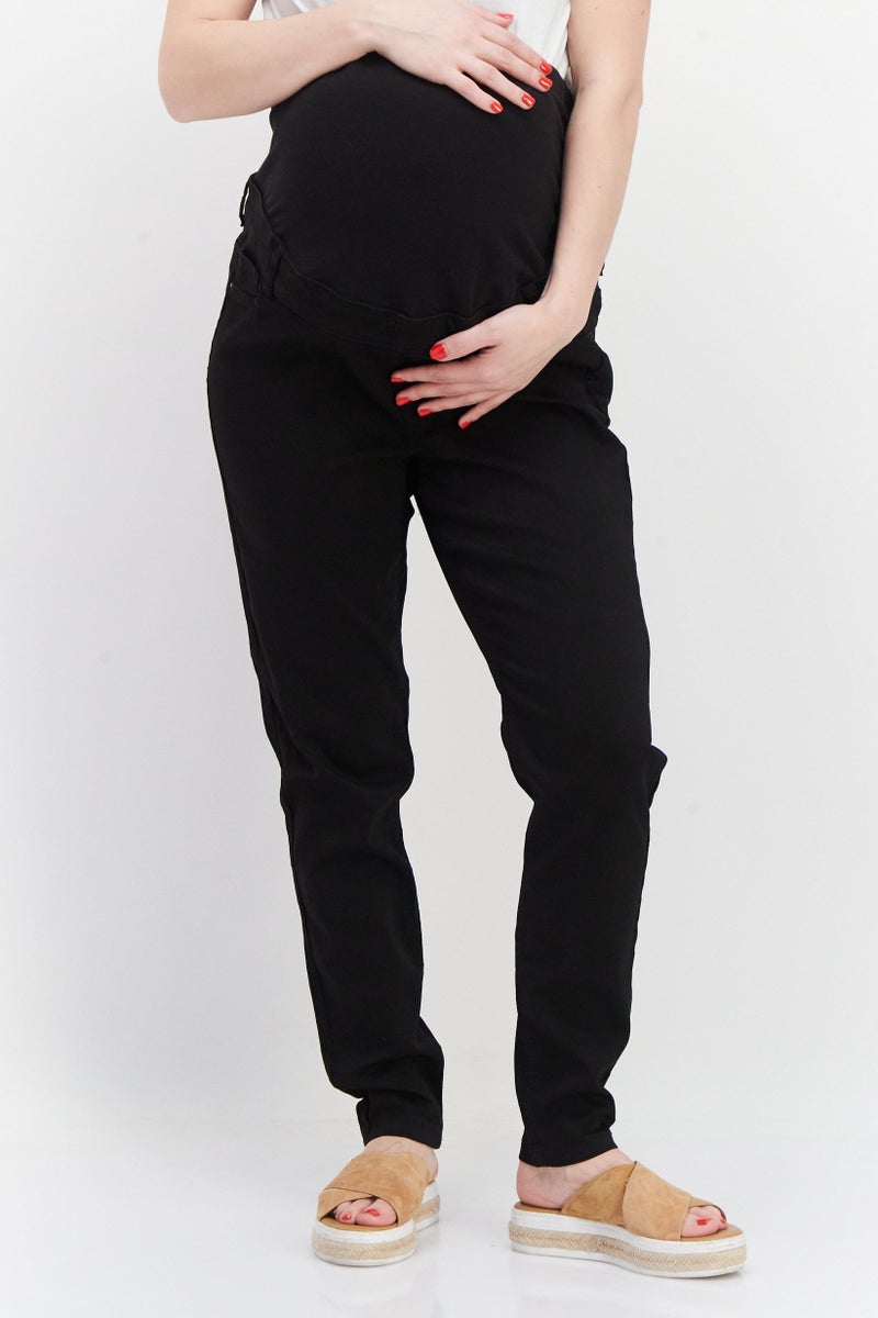 DOROTHY PERKINS Maternity Regular Fit High Rise Stretchable Denim, Black  - Image 1