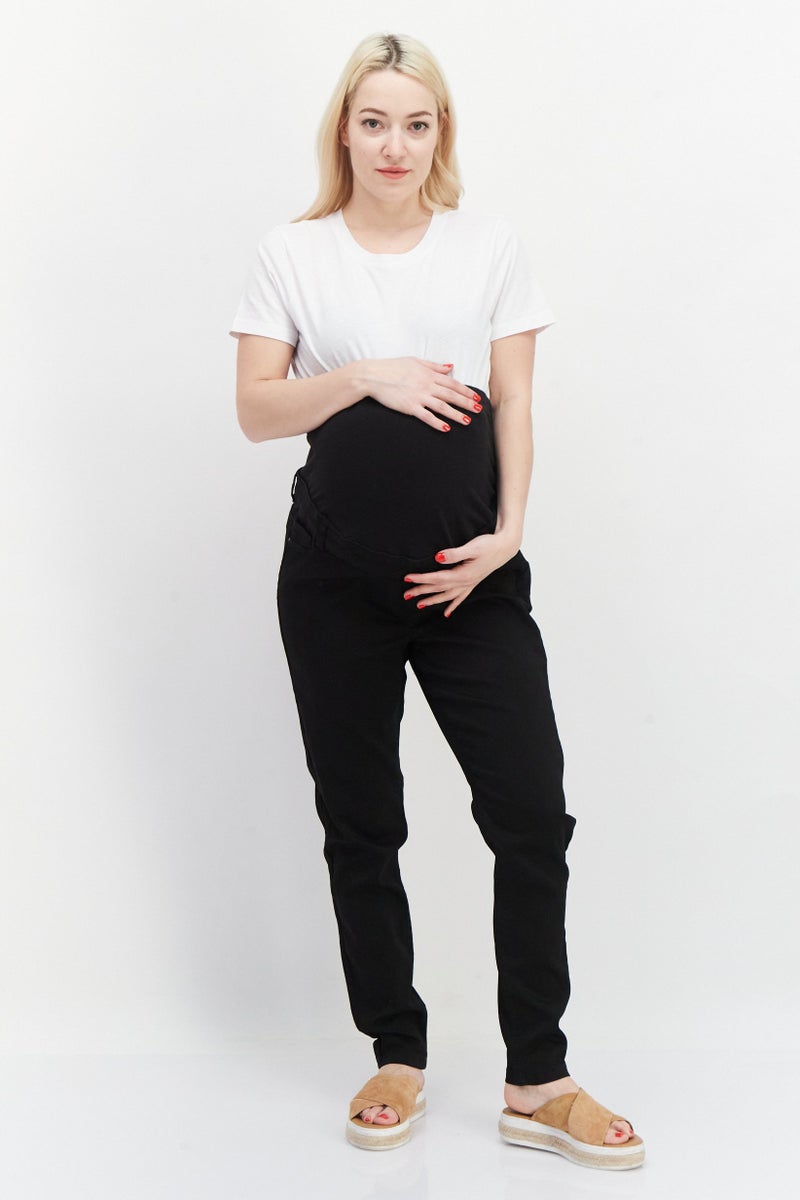 DOROTHY PERKINS Maternity Regular Fit High Rise Stretchable Denim, Black  - Image 2