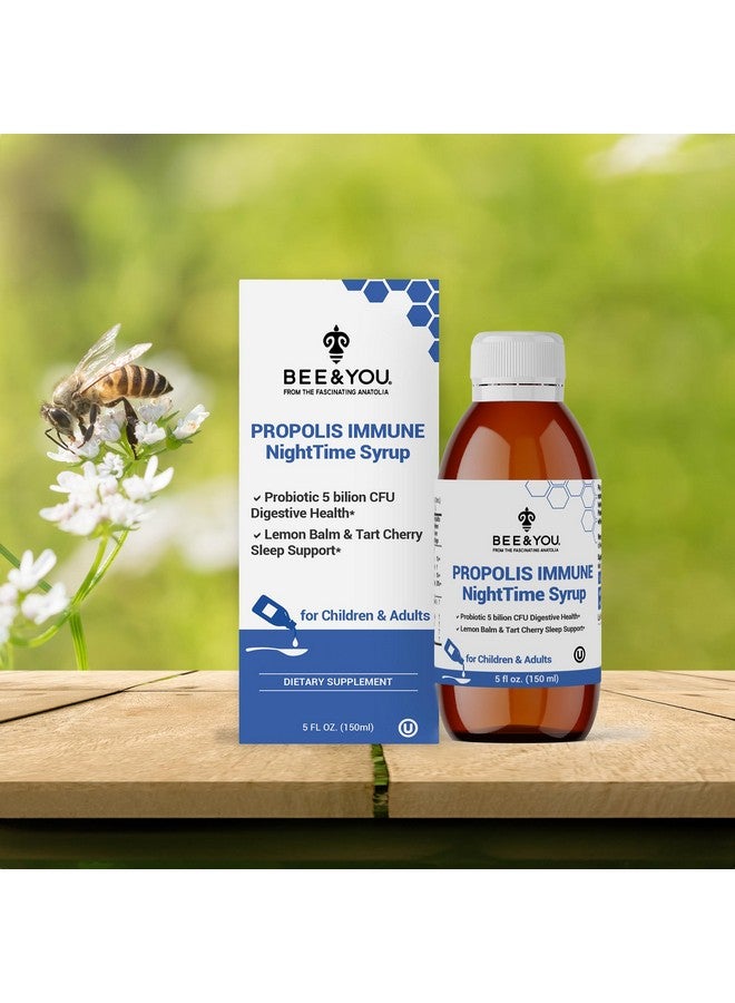 BEE & YOU Bee and You Propolis Nighttime Syrup with Probiotic, Vitamin C, and Elderberry - Gentle Formula for Adults & Kids, 5 Fl Oz - Image 4