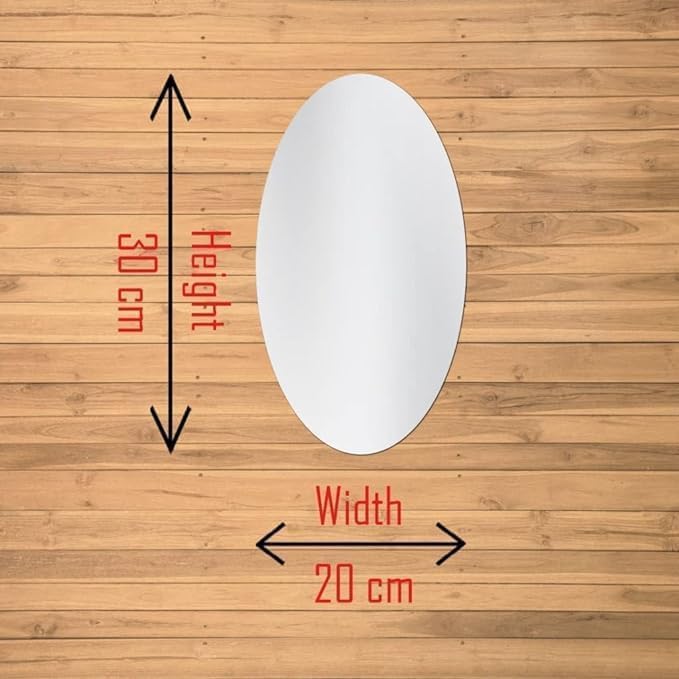 Fliptic Oval Shape Adhesive Mirror Sticker for Wall on Tiles Bedroom Living Room Basin Mirror Bathroom Wall Mirror Both Side Sticker Acrylic Wall Mirror for Wall Full Length (1) - Image 2