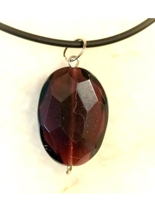 Handmade Deep Red Garnet Pendant Necklace - Image 2