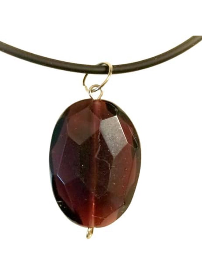 Handmade Deep Red Garnet Pendant Necklace - Image 1