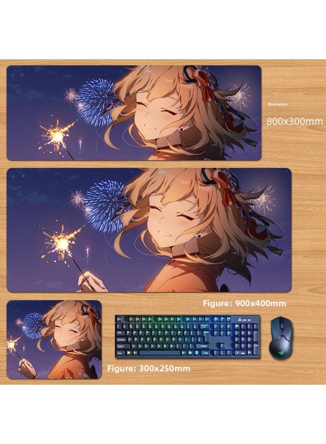 Unlocked Genshin Impact Mouse Pad Extra Large Animation Kamisato Ayaka Thunder General Two-Dimensional Keyboard Computer Game-Color:120x60cm Thickness 3mm-Pattern:YS22  - Image 1