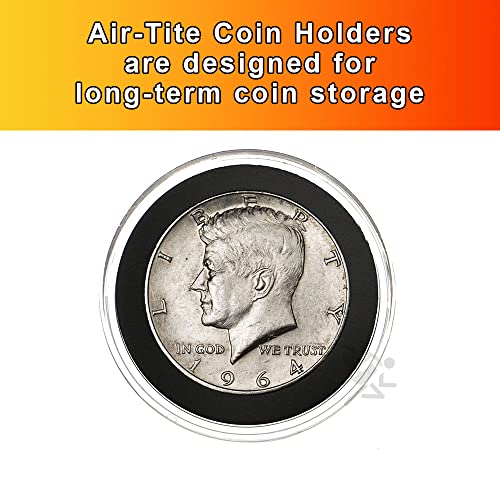 OnFireGuy 20pcs 30mm Black Ring Coin Holders & Capsule Tube with Red Cap Lid for Half Dollars | Capsules & Storage Tube for Franklin & Kennedy Half Dollars - Image 2