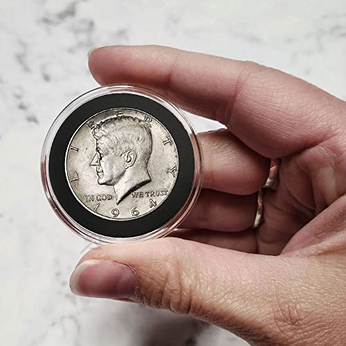 OnFireGuy 20pcs 30mm Black Ring Coin Holders & Capsule Tube with Red Cap Lid for Half Dollars | Capsules & Storage Tube for Franklin & Kennedy Half Dollars - Image 5