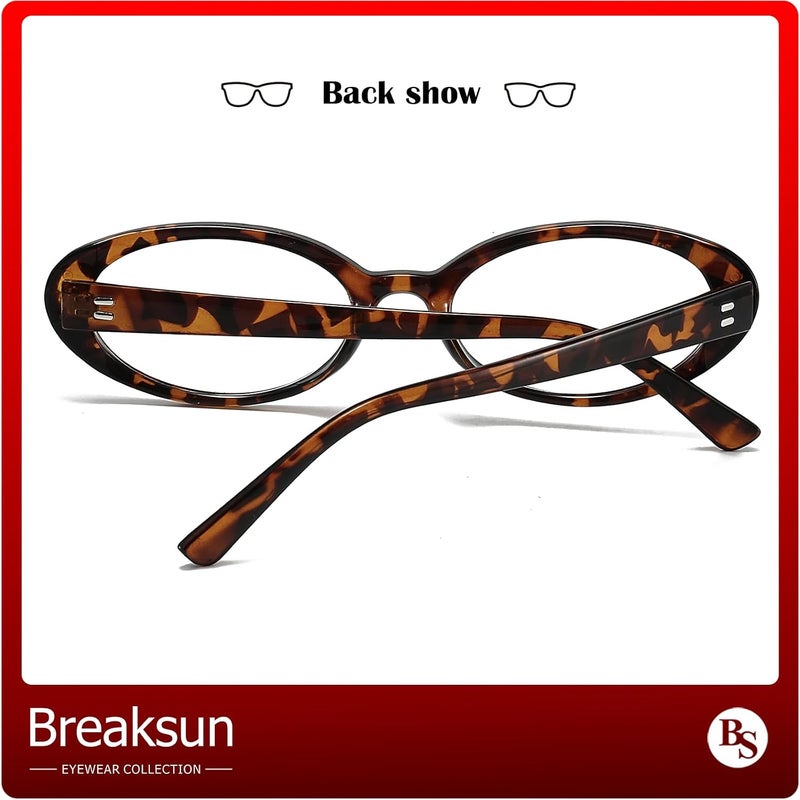 Breaksun Retro Oval Sunglasses for Women Men Fashion Small Oval Sunglasses 90s Vintage Shades - Image 4