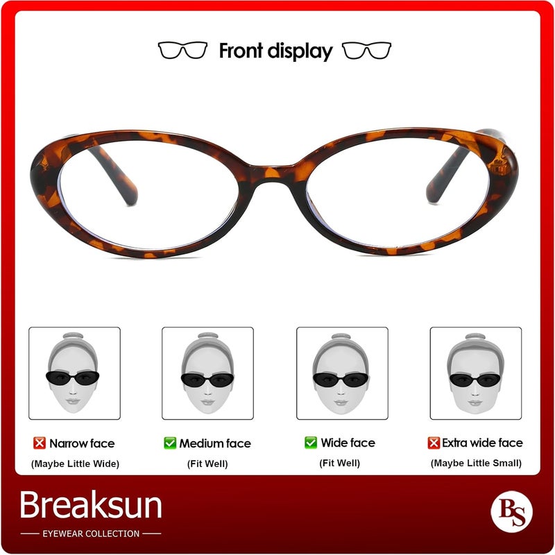 Breaksun Retro Oval Sunglasses for Women Men Fashion Small Oval Sunglasses 90s Vintage Shades - Image 3