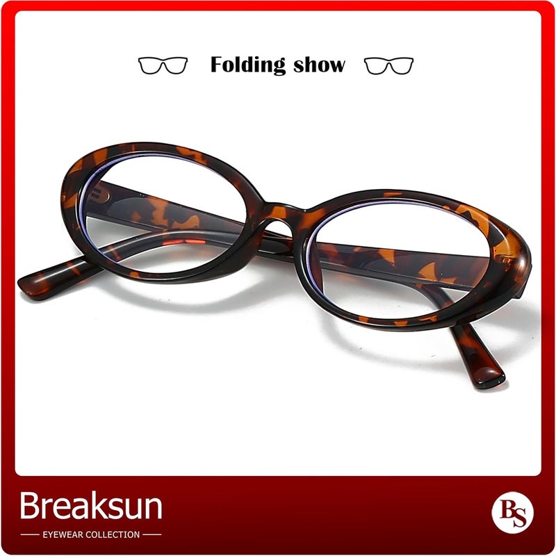 Breaksun Retro Oval Sunglasses for Women Men Fashion Small Oval Sunglasses 90s Vintage Shades - Image 5