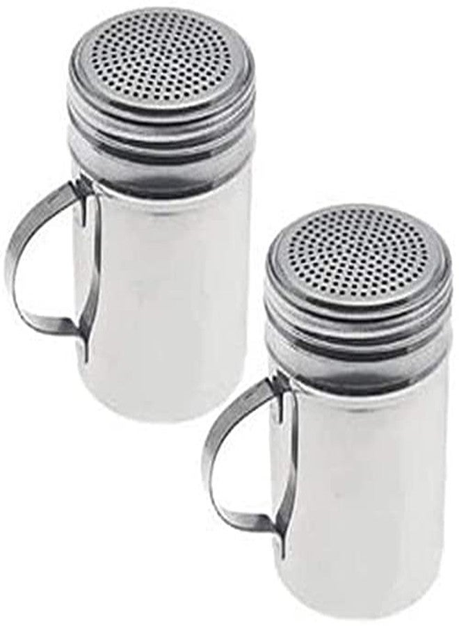 Dozenegg Stainless Steel Versatile Dredge Shaker, Set of 2 Powder Sugar Shaker Duster, Stainless Steel Powder Sugar Shaker with Handle, Sifter For Cinnamon Sugar Pepper Powder Cocoa Flour (silver) - Image 1