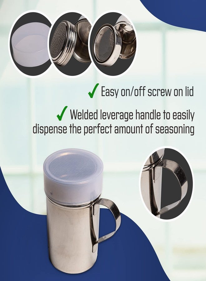 Dozenegg Stainless Steel Versatile Dredge Shaker, Set of 2 Powder Sugar Shaker Duster, Stainless Steel Powder Sugar Shaker with Handle, Sifter For Cinnamon Sugar Pepper Powder Cocoa Flour (silver) - Image 2
