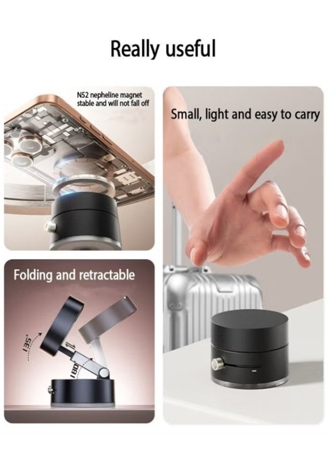 TSYO For Magnetic Car Phone Mount – Vacuum Suction Foldable Dashboard Holder, Universal 4.7-7 Inch Smartphones, 360 Adjustable, Strong Magnetic Grip, Durable Aluminum Alloy - Image 3