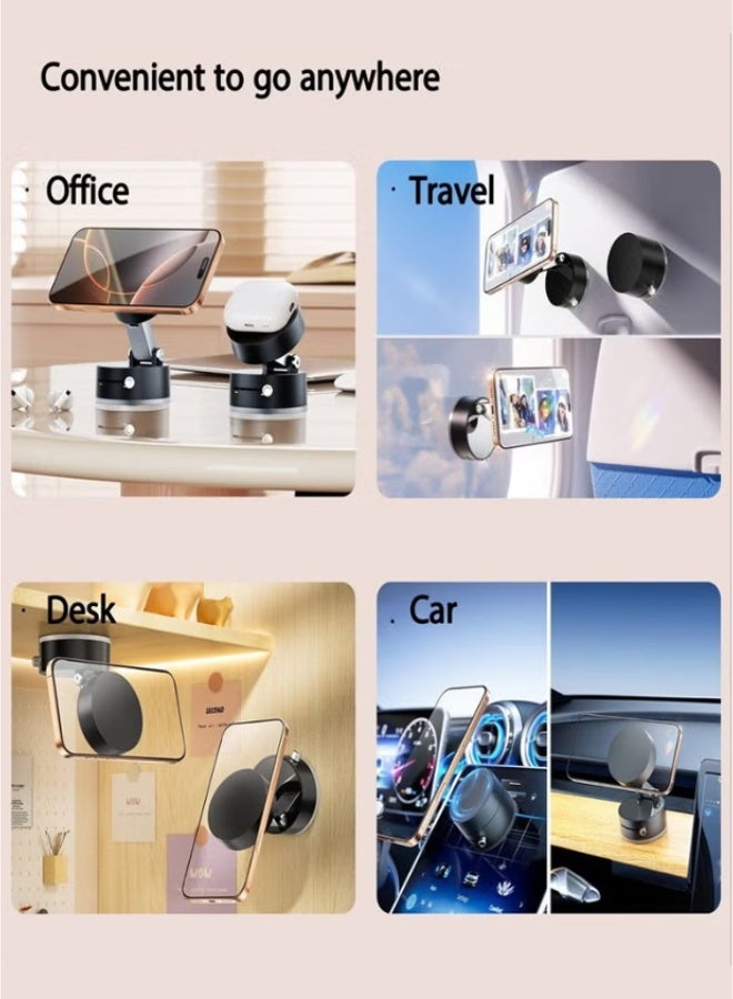 TSYO For Magnetic Car Phone Mount – Vacuum Suction Foldable Dashboard Holder, Universal 4.7-7 Inch Smartphones, 360 Adjustable, Strong Magnetic Grip, Durable Aluminum Alloy - Image 4